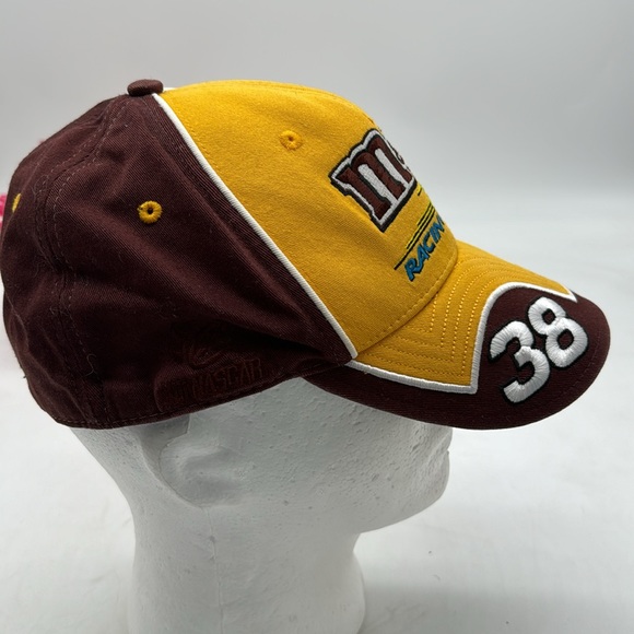 M&Ms Racing Team #38 Robert Yates Yellow Brown Baseball Hat HT5311E - Picture 2 of 4